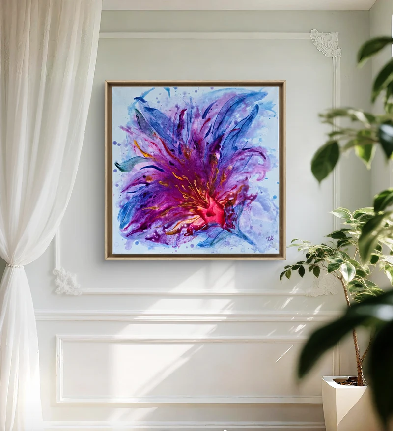 Fire Flower Original på duk (50×50 cm)