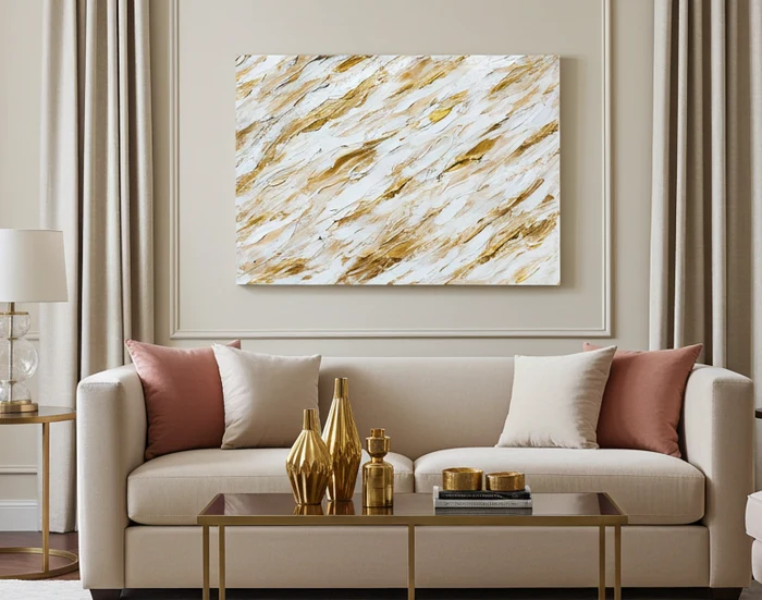 Splashing Gold – Canvas Print | Abstrakt Guld Väggkonst |