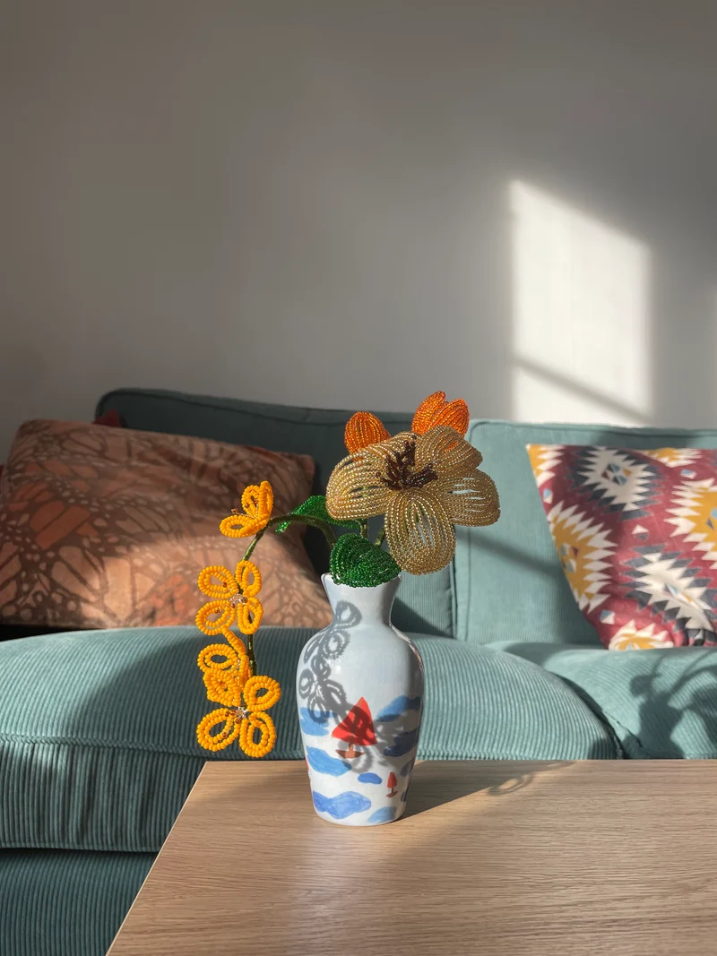 Orange bukett pärlemor