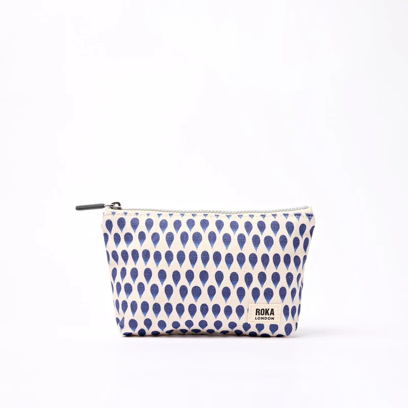 ROKA Maida Vale Liten Bomullspåse i Canvas | Denim Rain Indigo