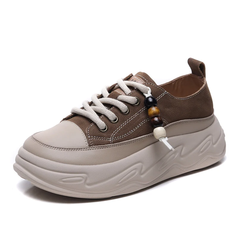 Women's Fashion Leather Platform Casual Shoes