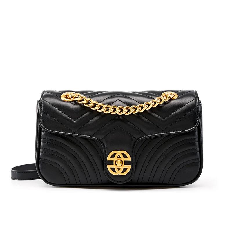 Women Stylish Cowhide Leather Casual Crossbody Bag