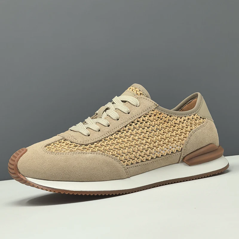 Men's Fashion Summer Hollow Mesh Leather Casual Shoes