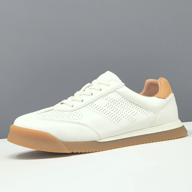 Men's Minimalism Quilted Breathable Leather Casual Shoes