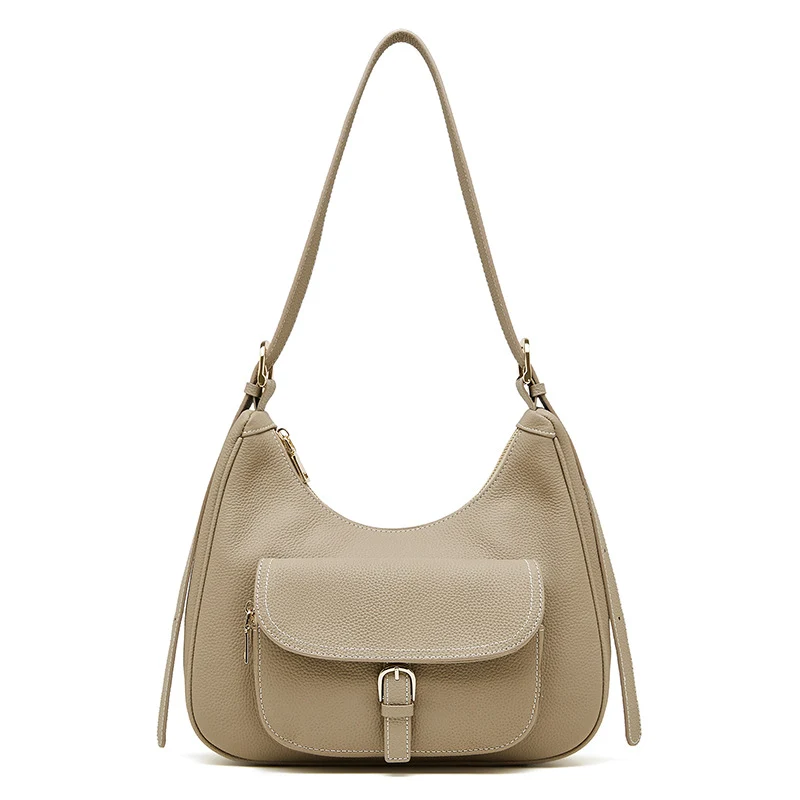 Women's Fashion Plain Leather Shoulder Tote Bag