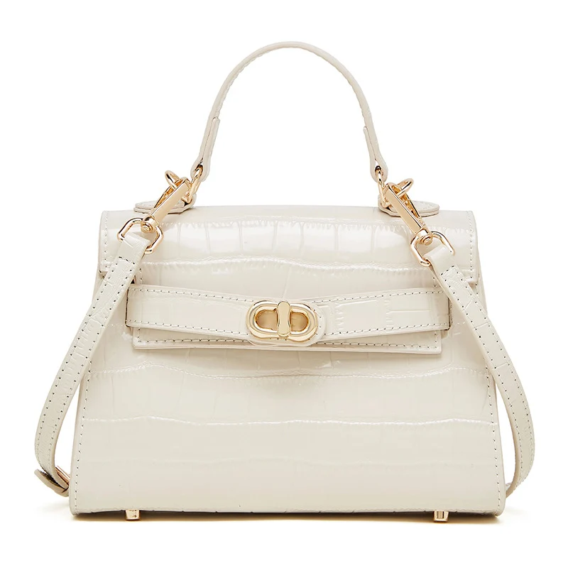 Women's Croc-Embossed Leather Fashion Satchel Bag