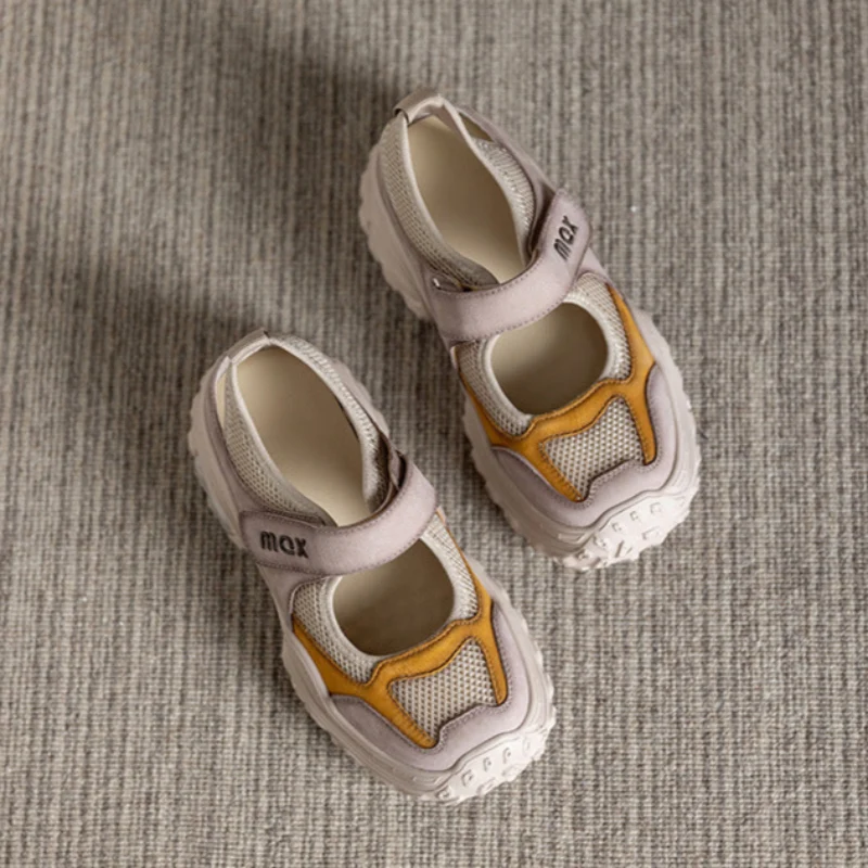 Women's Summer Breathable Mesh Leather Casual Shoes