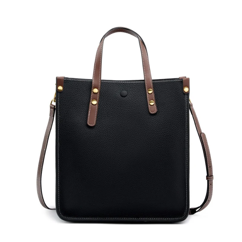 Women's Fashion Leather Vertical Tote Bag