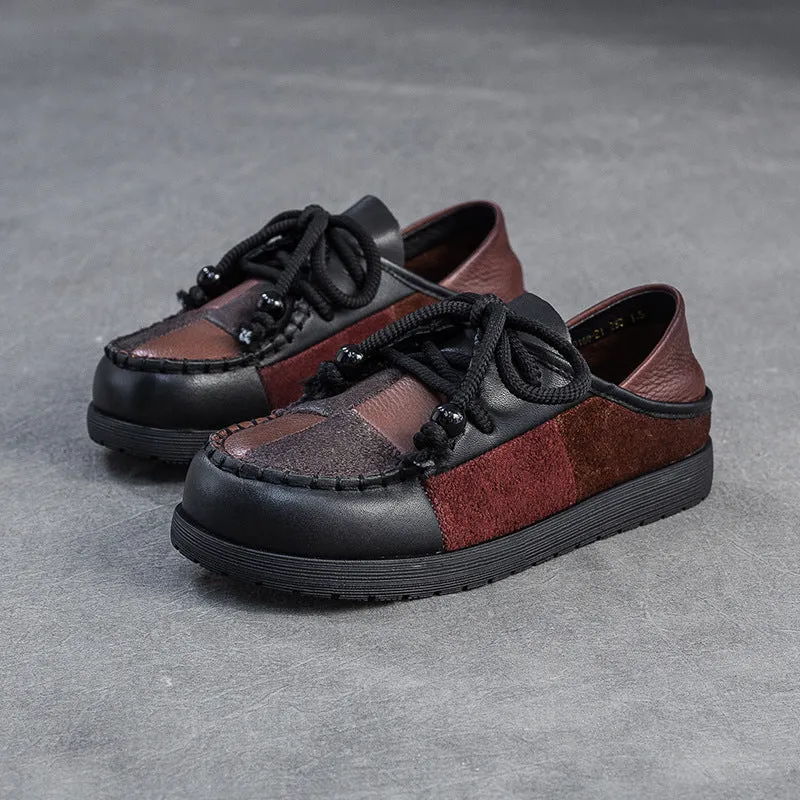 Women's Retro Color-Blocked Flat Casual Shoes