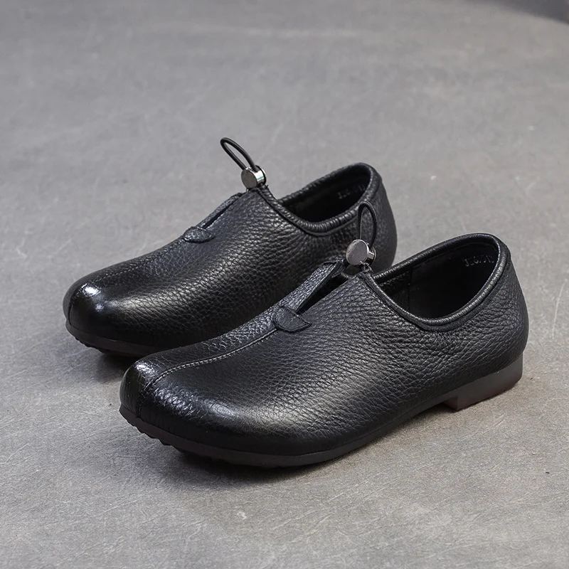Women's Minimalist Retro Plain Leather Casual Flats