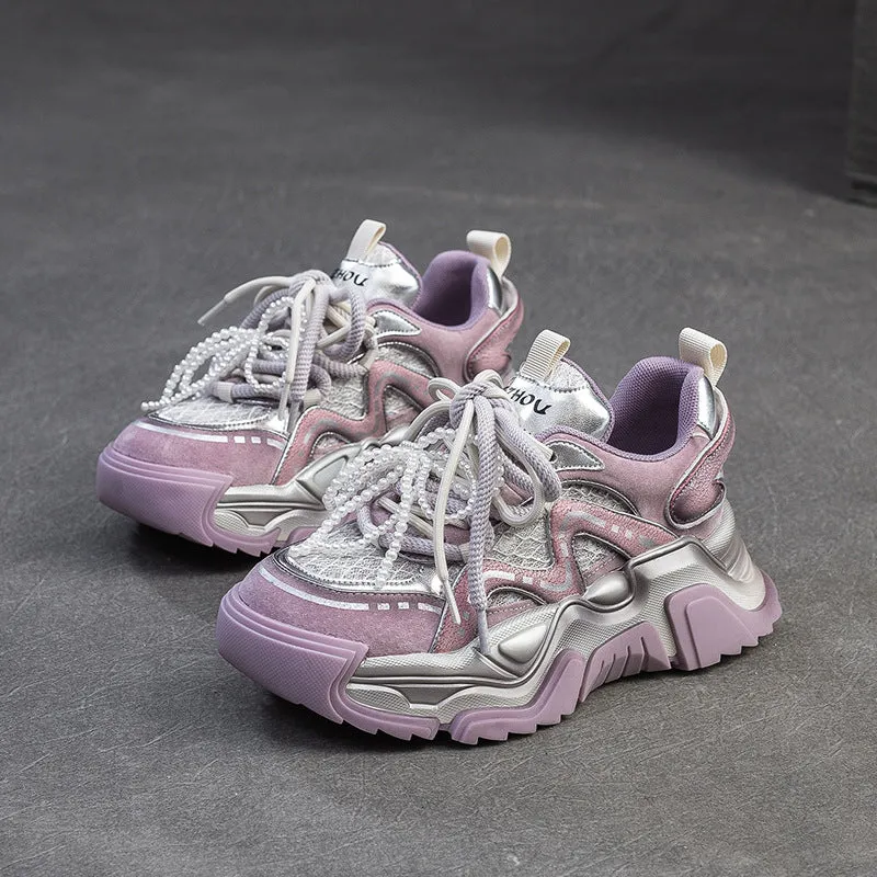 Women Fashion Breathable Chunky Platform Sneakers