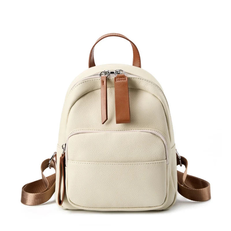 Women Minimalism Fashion Cowhide Casual Backpack