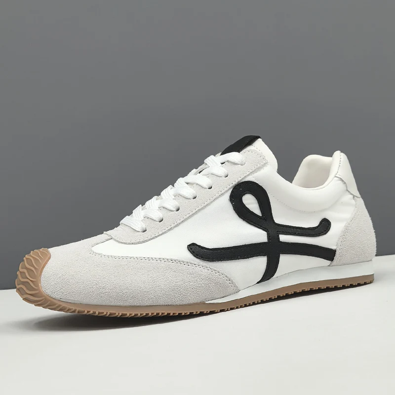 Men Stylish Patchwork Canvas Suede Flat Casual Sneakers
