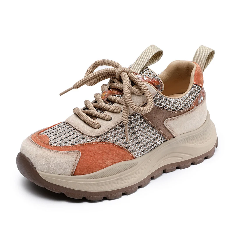 Women Fashion Patchwork Hollow Mesh Casual Sneakers