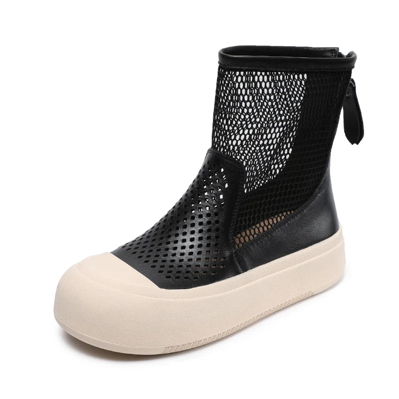 Women Hollow Breathable Mesh Minimalism Summer Boots
