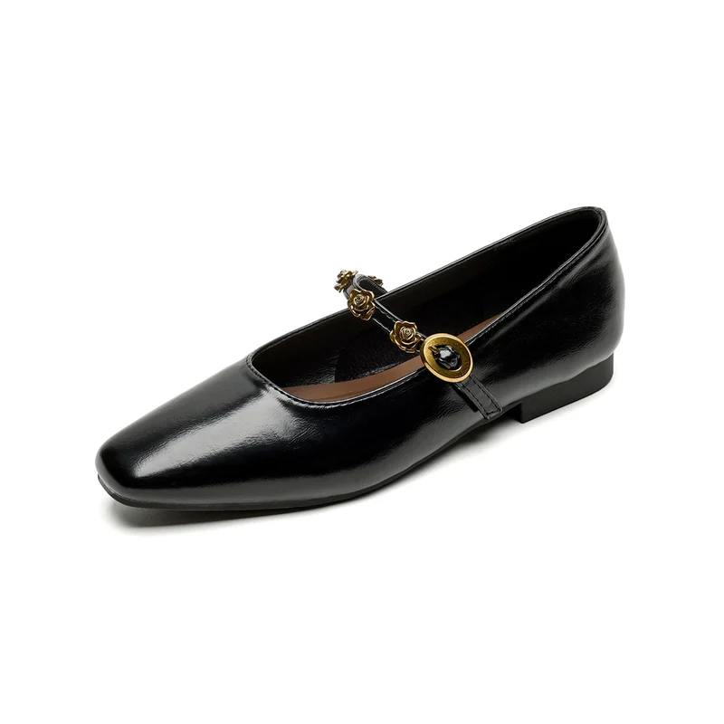 Women's Buckle Strap Mary Jane Flats Retro Casual Shoes