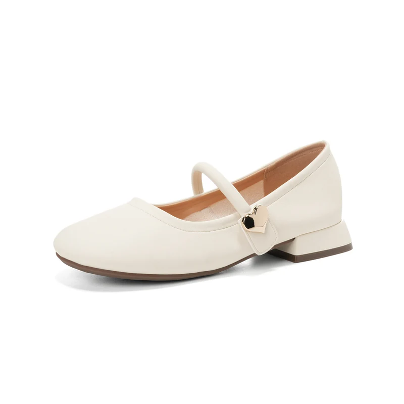 Women's Fashion Buckle Low Block Casual Mary Jane Shoes