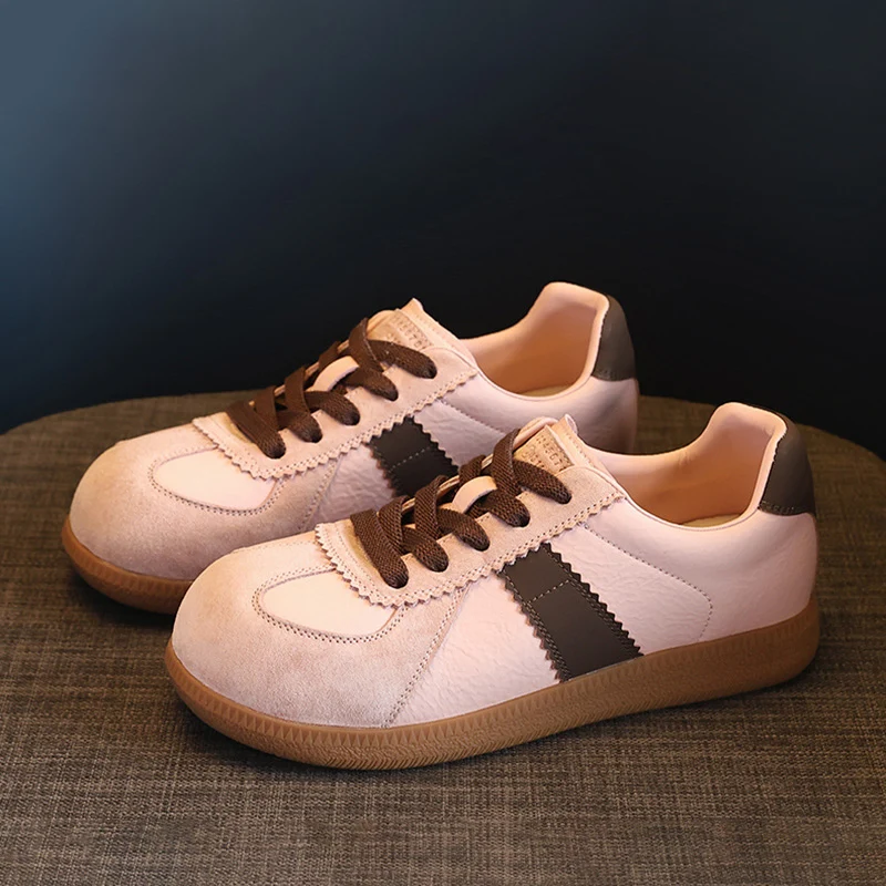 Women's Stylish Leather Low Top Casual Training Sneakers