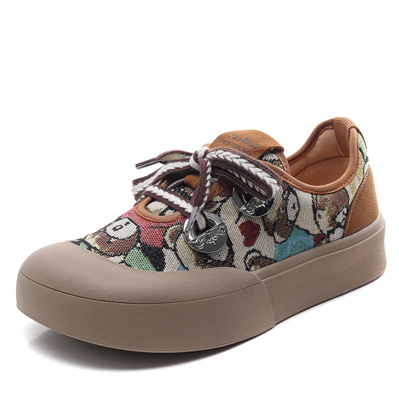 Women's Fashion Pattern Canvas Flat Casual Shoes