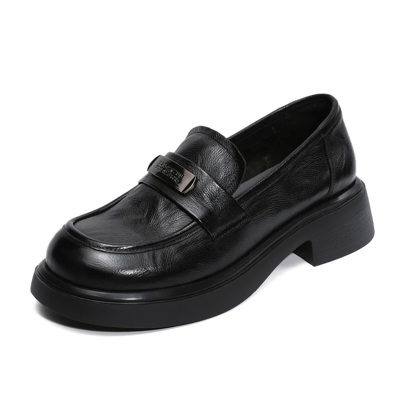 Women's Vintage Plain Leather Casual Loafers