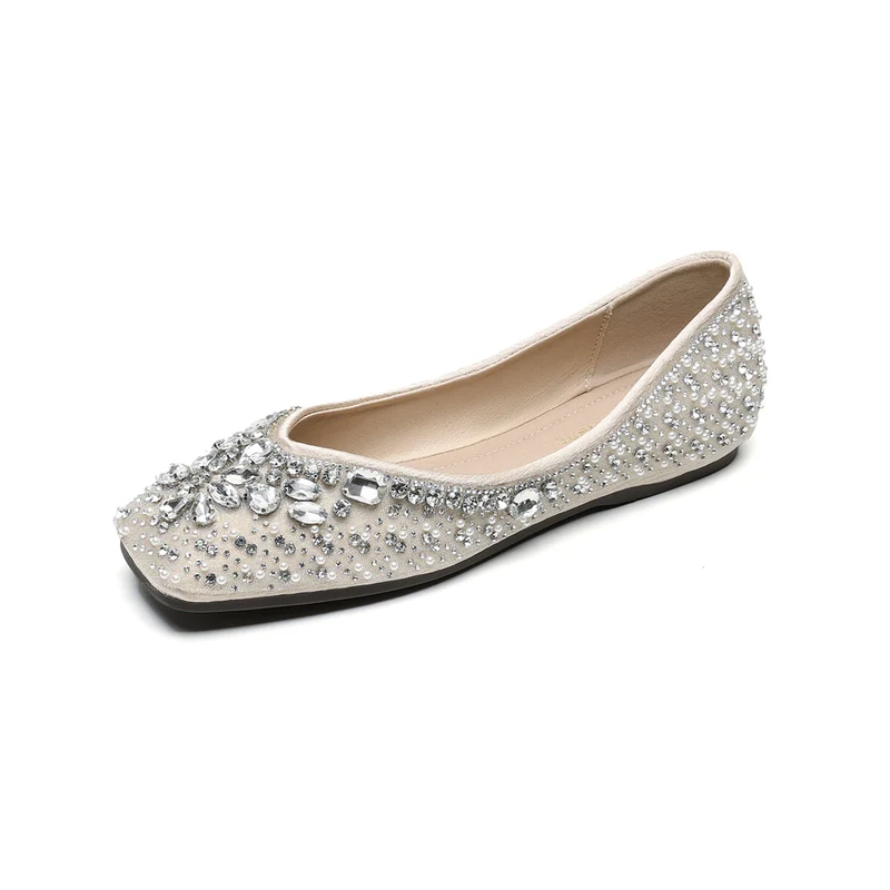 Women's Fashion Elegant Rhinestone Comfort Flats