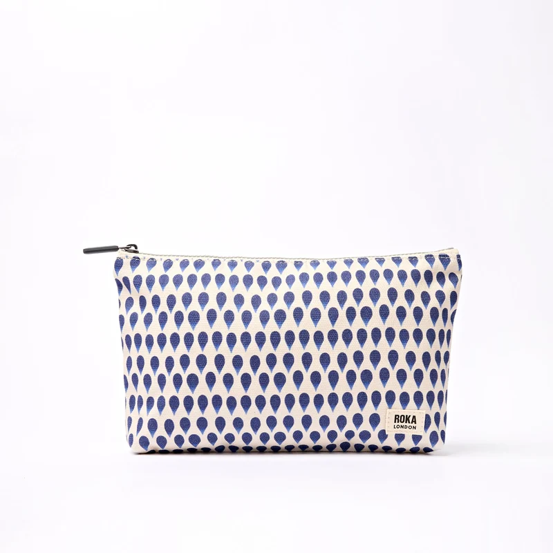 ROKA Maida Vale Medium Bomullskanvaspåse | Denim Rain Indigo