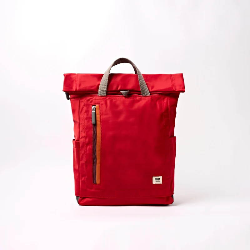 ROKA Camden J Cranberry Randig Medium Ryggsäck i Återvunnen Nylon