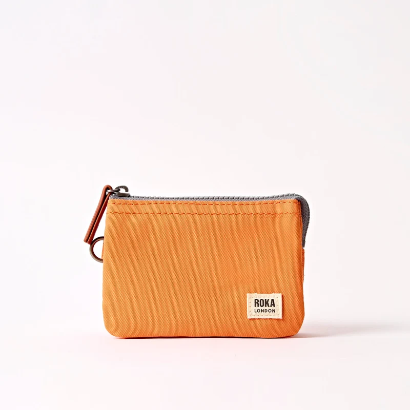 ROKA Carnaby Liten Jaffa Orange Plånbok i Återvunnen Canvas