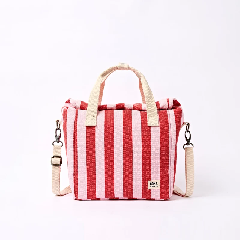 ROKA Hampstead Canvas Matväska | Jordgubbsrandig