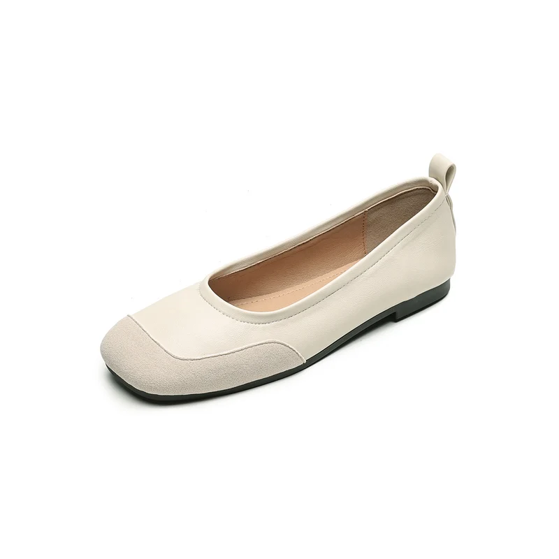 Women's Minimalism Patchwork Leather Soft Flats