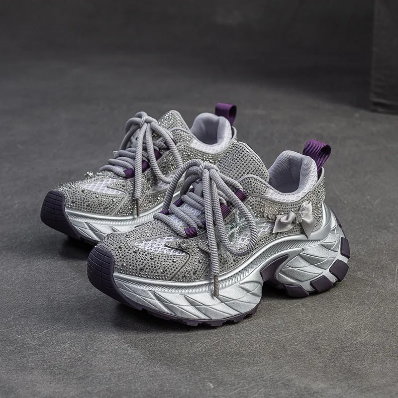 Women Stylish Breathable Mesh Chunky Platform Sneakers