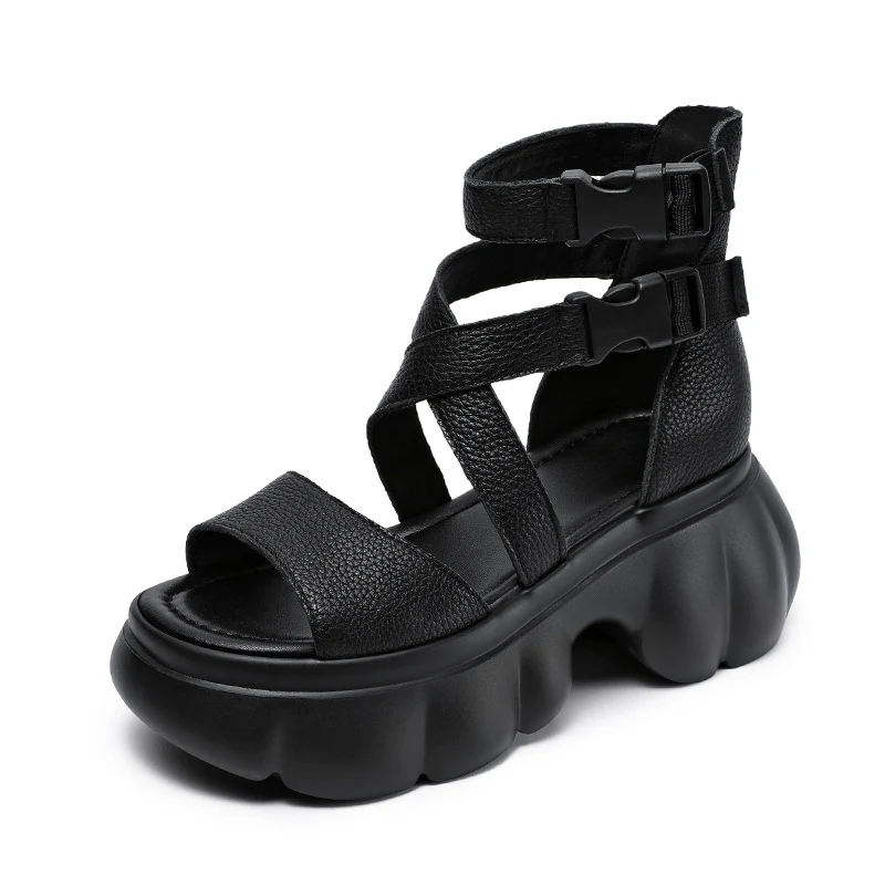 Women Fashion Minimalism Chunky Platform High Top Sandals