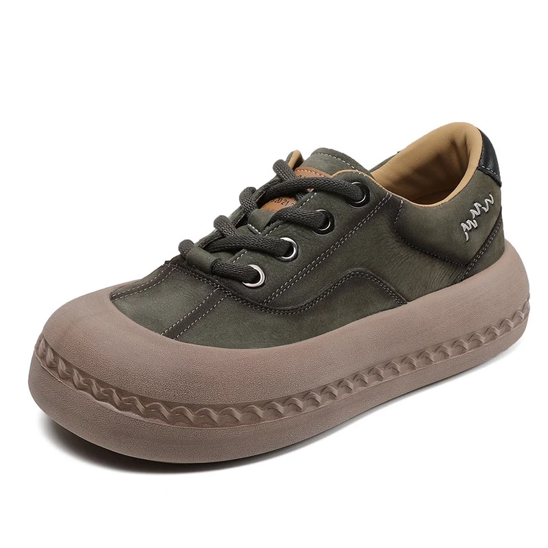 Women Fashion Quilted Plain Leather Flat Casual Shoes