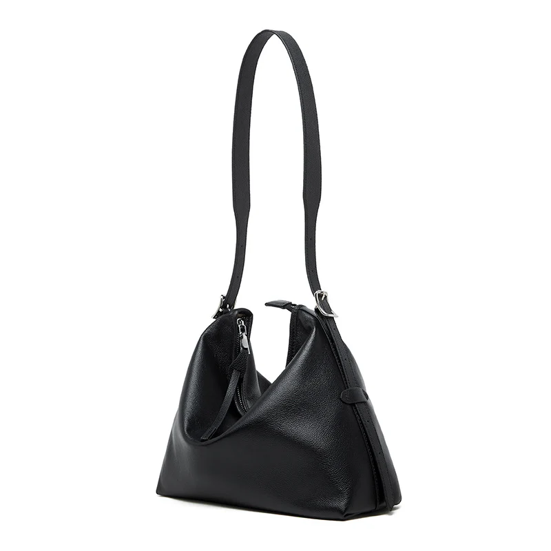 Women Minimalism Solid Soft Leather Shoulder Bag