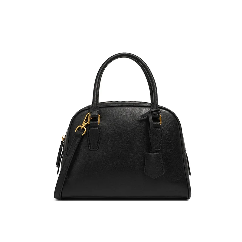 Women Minimalism Solid Cowhide Purse