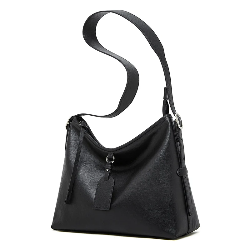 Women's Solid Soft Leather Large Capacity Cross Body Bag
