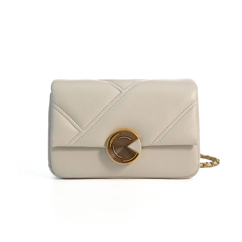 Women Stylish Chain Strap Quilted Leather Cross Body Bag