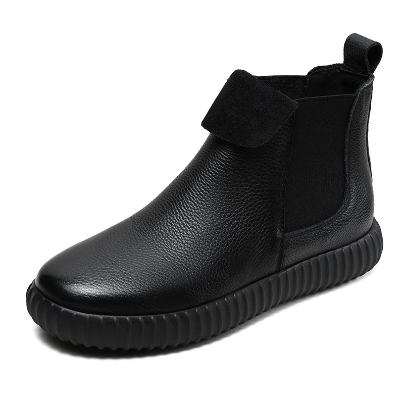 Women Retro Soft Cowhide Ankle Boots