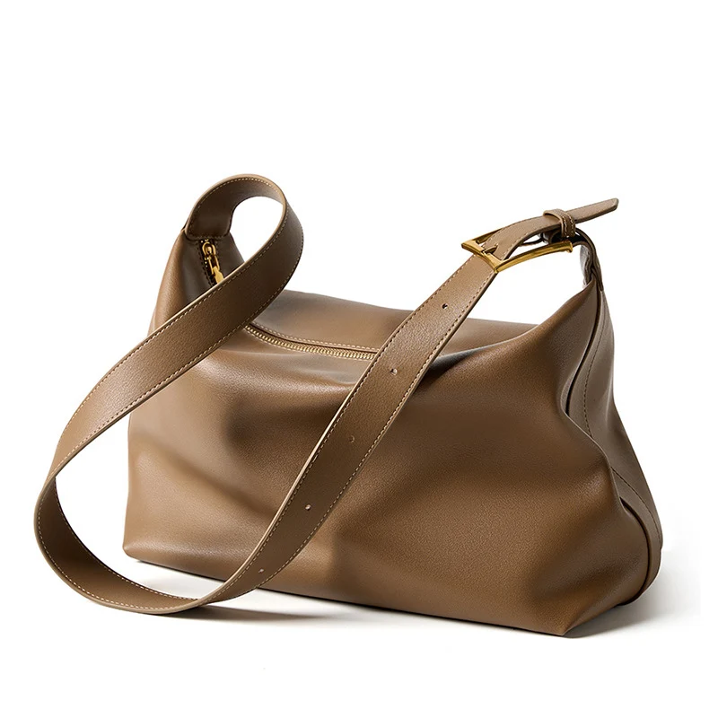 Women Minimalism Style Soft Leather Shoulder Tote Bag