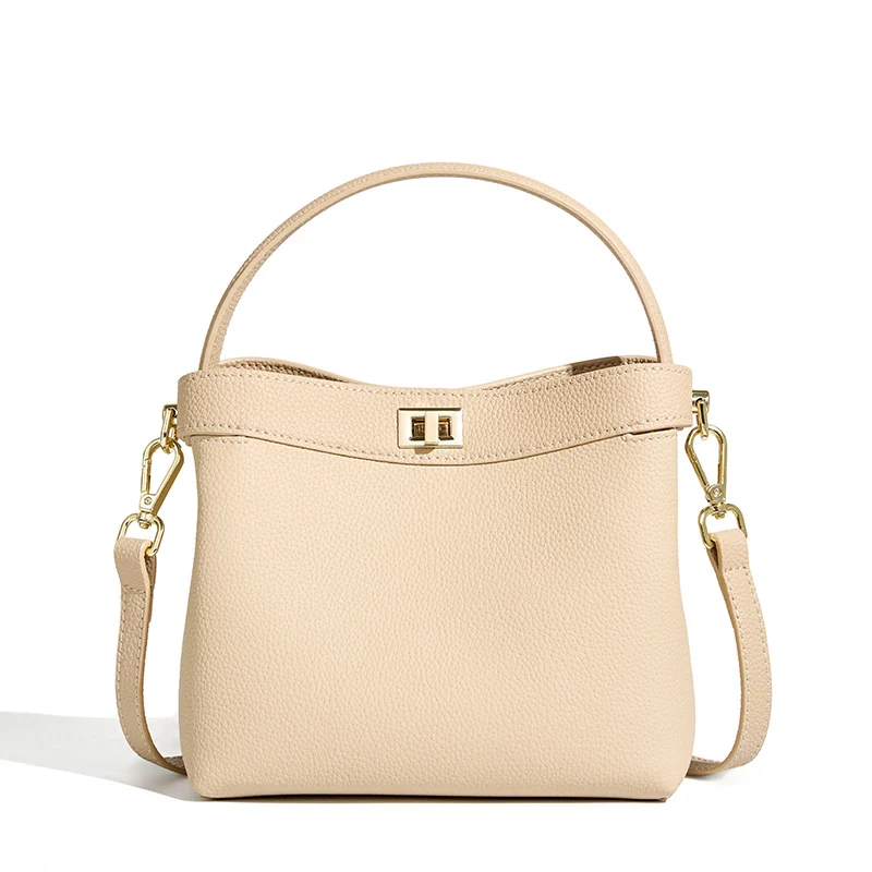 Women Minimalist Fashion Leather Bucket Bag