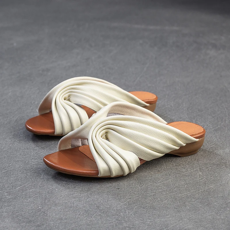 Women Vintage Leather Elegant Casual Sandals