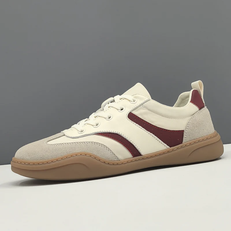 Men Fashion Patchwork Leather Trendy Casual Sneakers