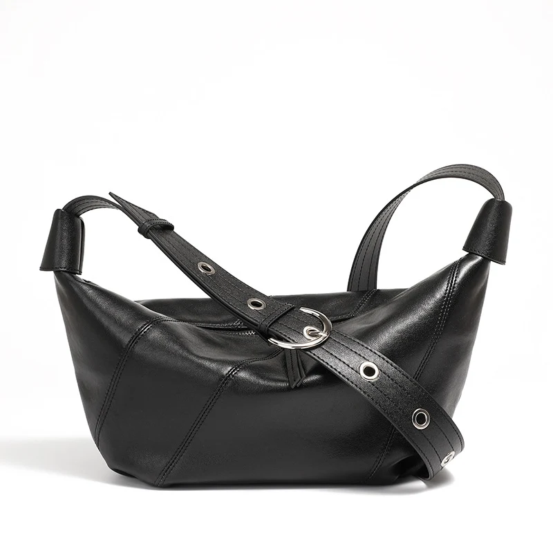 Women Soft Plain Leather Fashion Shoulder Bag