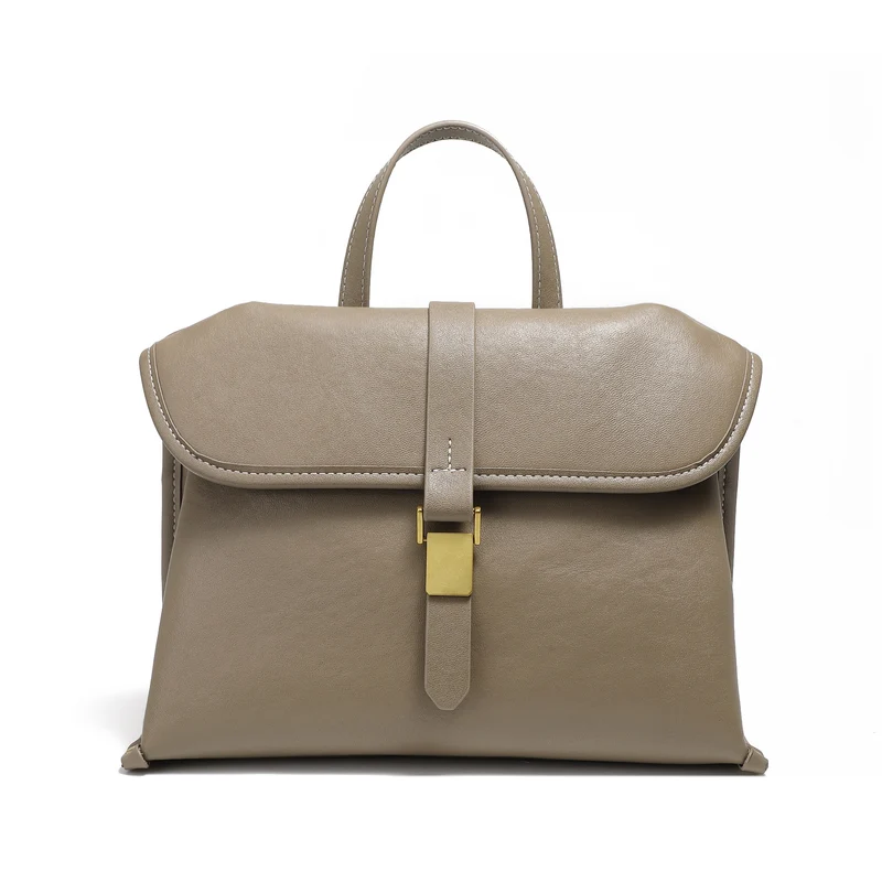 Women Fashion Minimalism Plain Leather Cross Body Bag