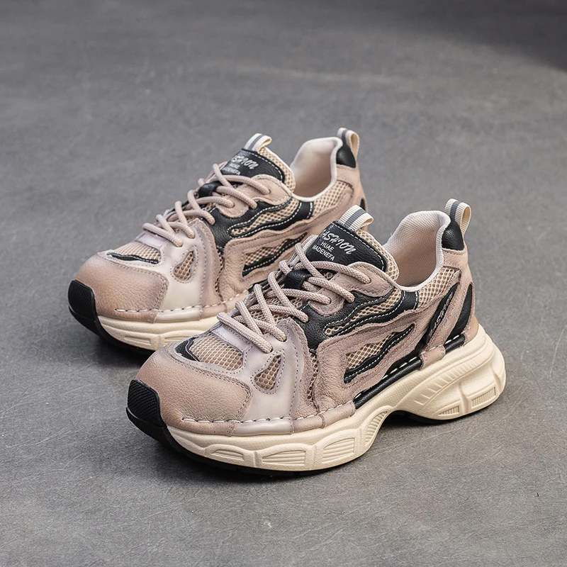 Women Fashion Breathable Mesh Thick Soled Casual Sneakers