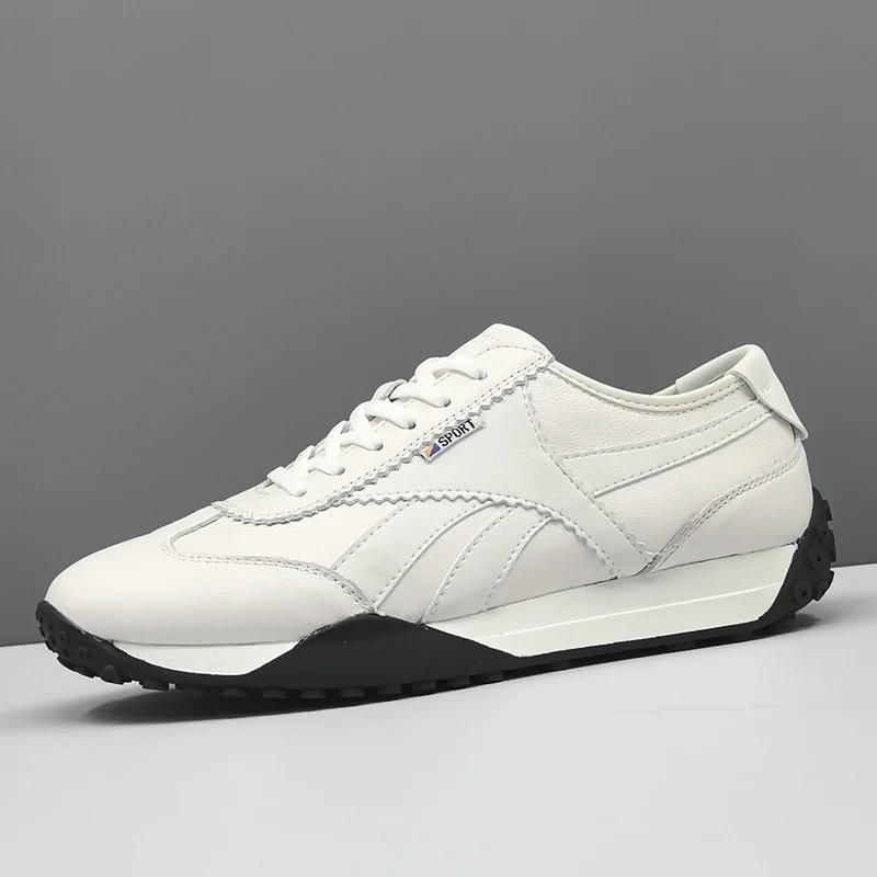 Men Fashion Minimalism Quilted Leather Flat Casual Shoes