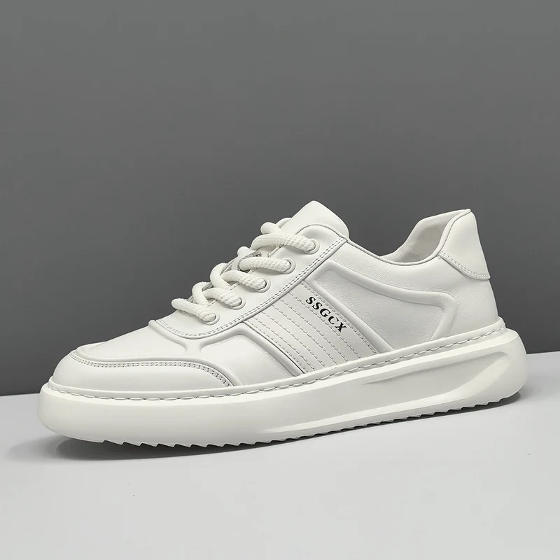 Men Minimalism Solid Leather Fashion Casual Shoes