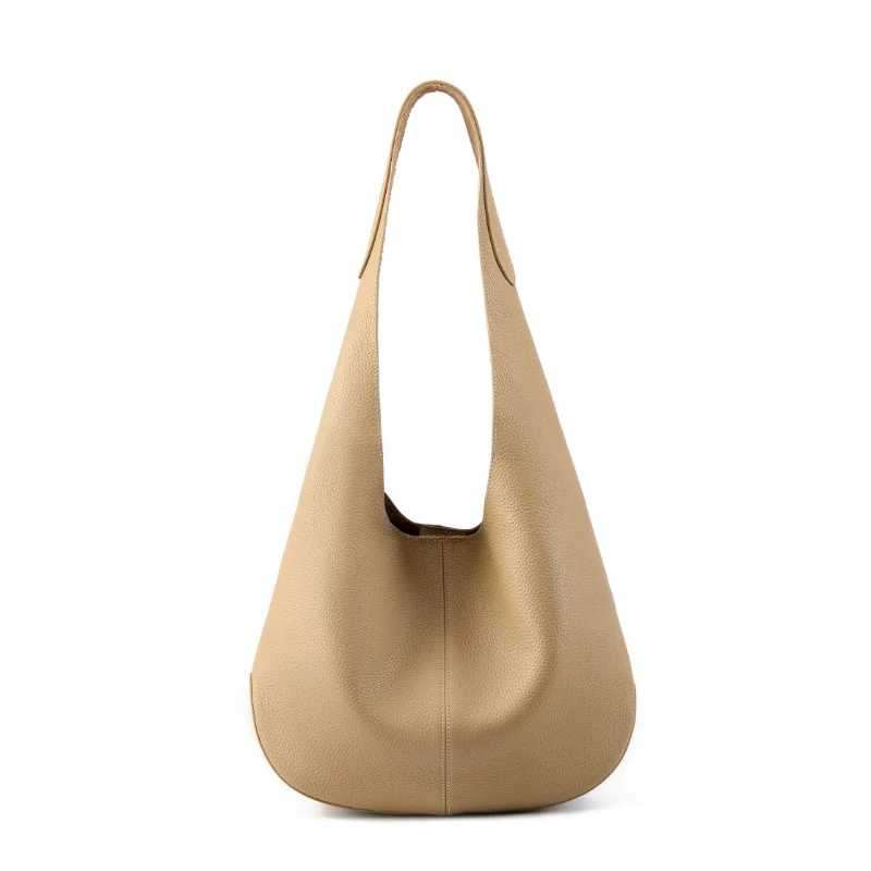 Women's Minimalism Fashion Solid Leather Shoulder Tote Bag
