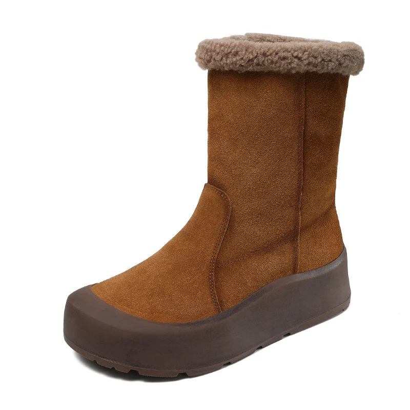 Women's Winter Suede Furred Thick Soled Snow Boots