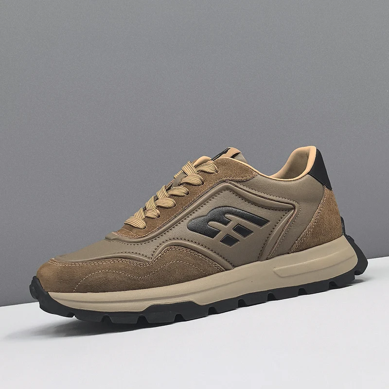 Men Vintage Quilted Suede Casual Training Sneakers